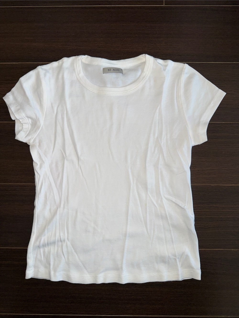 St. Agni White Short-Sleeve Baby Crewneck Tee, X-Small - Picture 3 of 9